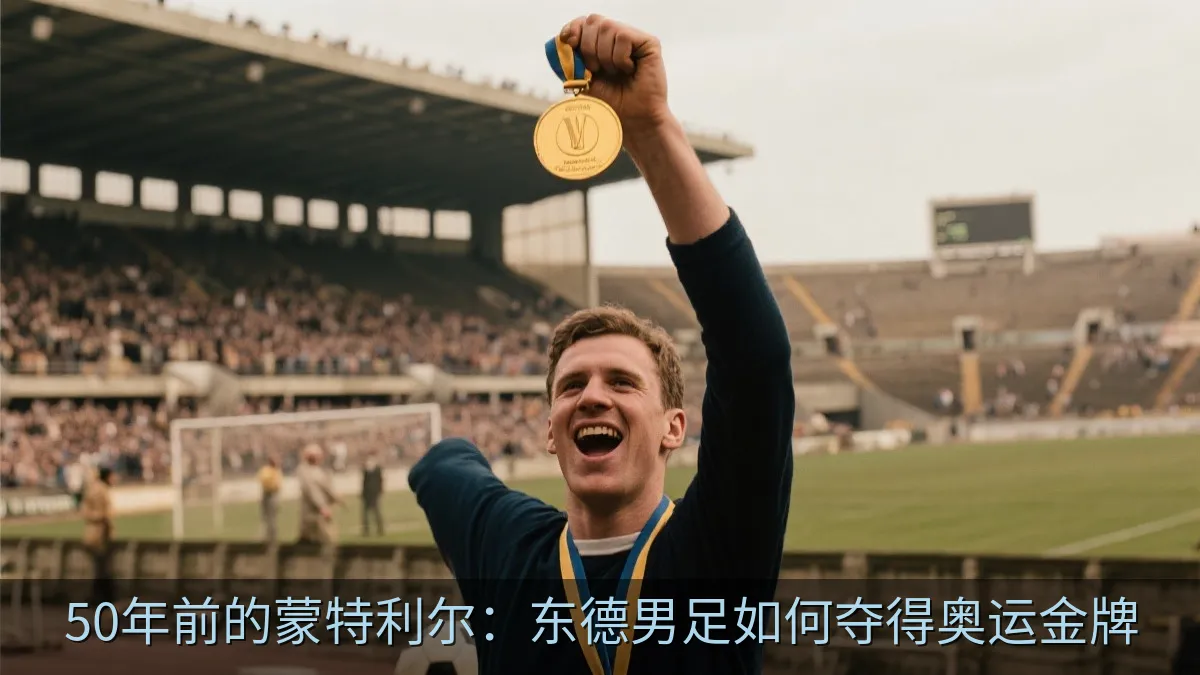 足球运动员举起金牌庆祝胜利